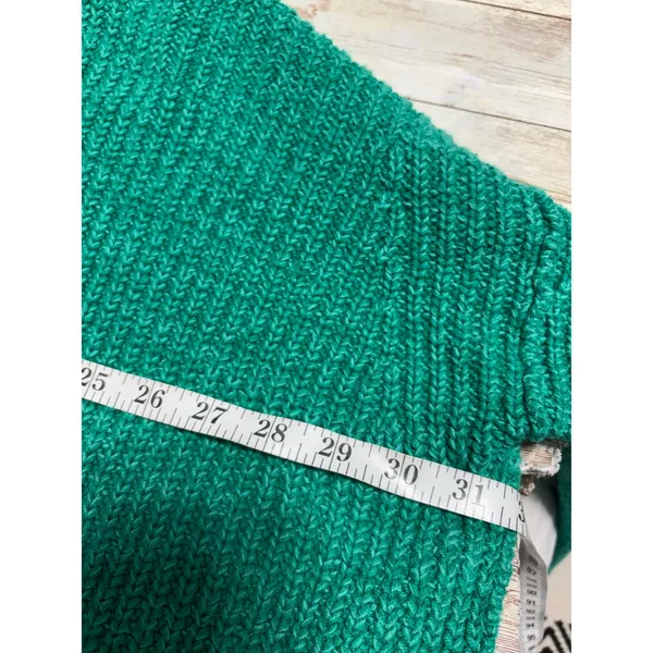Free People Take Over Me Sweater XS/S Green V-Neck Oversized Woven Pullover - Image 5