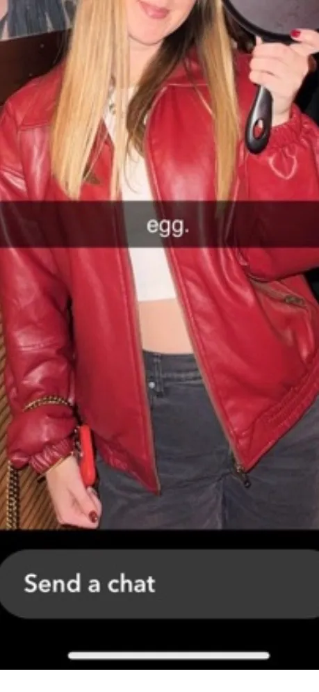 Edikted Red Jacket Leather Bomber - Image 2