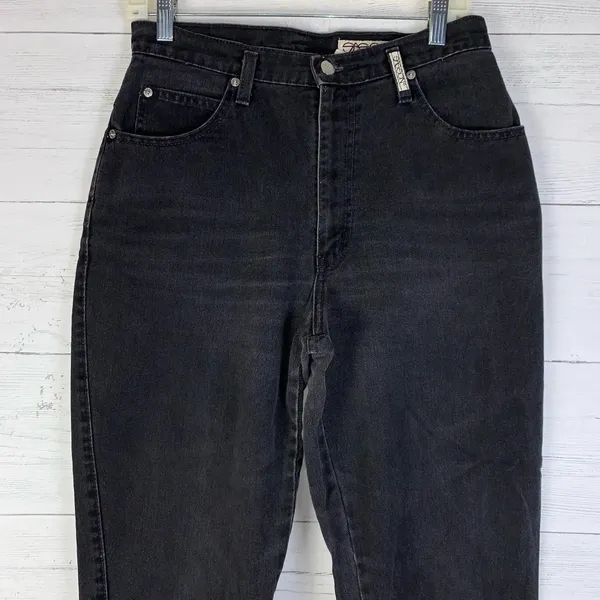 Vintage Sasson mom tapered jeans black high waisted womens size 11-12 (30X26) - Image 2