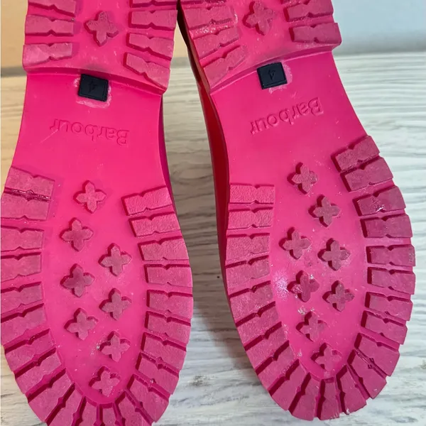 Barbour women Bright pink Rain Boots size 4 equivalent to size 6 women - Image 7