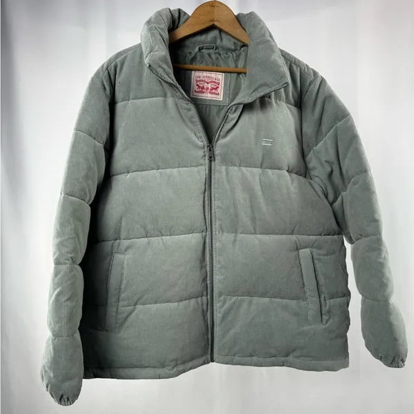 Levi's Zoe Corduroy Puffer Jacket in Mint Size Extra Large‎ - Image 3