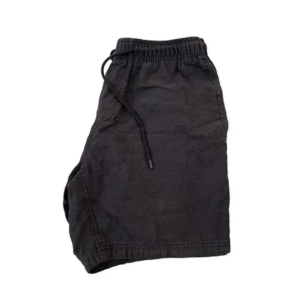 Pull & Bear Charcoal Cotton Side Pockets Elastic Drawstring Unisex Short Pants M - Image 5