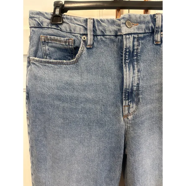 Good American Good Straight High Rise Raw Hem Jeans casual size 10/30 Preppy - Image 2