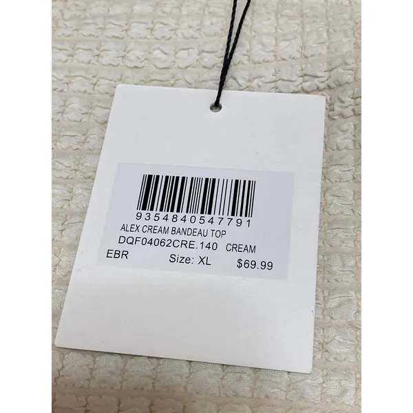 NEW Dissh Alex Cream Strapless Sleeveless Bandeau Textured Blouse Top Size XL - Image 3