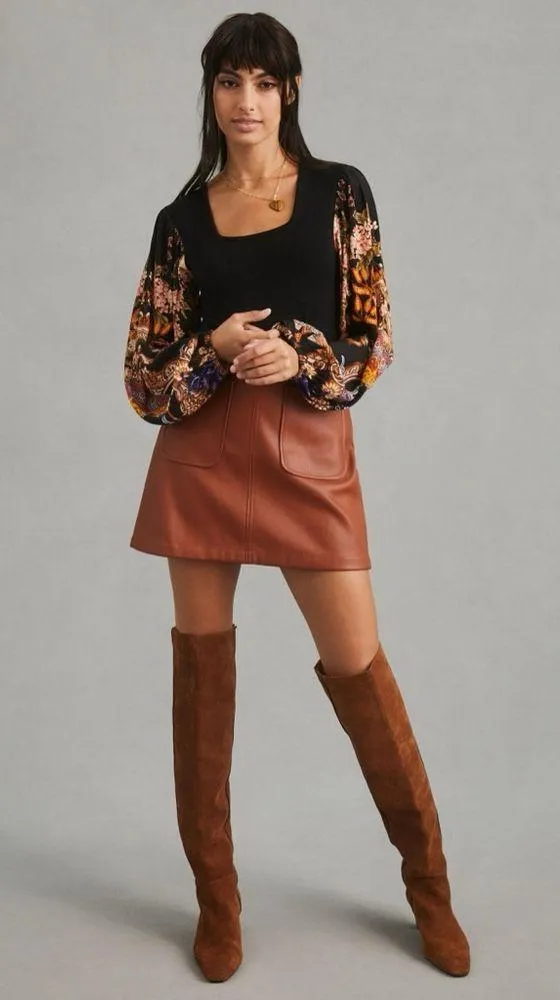 Anthropologie Blank London Bl-nk Bl^nk Printed-Sleeve Sweater Top - Image 2