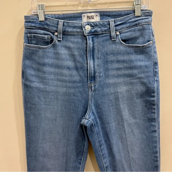 PAIGE Claudine High Rise Kick Flare Crop Jeans Darling Light Wash Size 30 Casual - Image 5