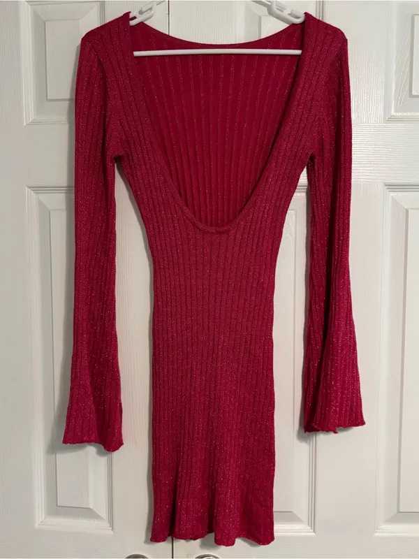 Revolve MORE TO COME Pink Ribbed Mini Dress - Image 5