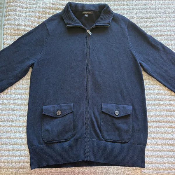 Banana republic navy blue quarter zip sweater - Image 2