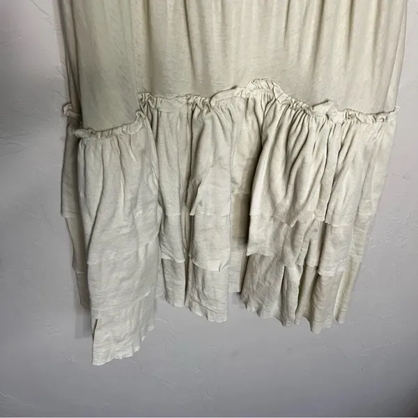 Free‎ People Beach Noelle Cream Tiered Spaghetti Strap Mini Boho Sundress - Image 4
