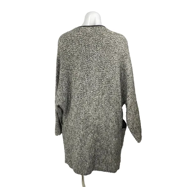 Zara Women's Marled Gray Wool Knit Long Sleeve Cardigan Sweater Coat Jacket Sz M - Image 4
