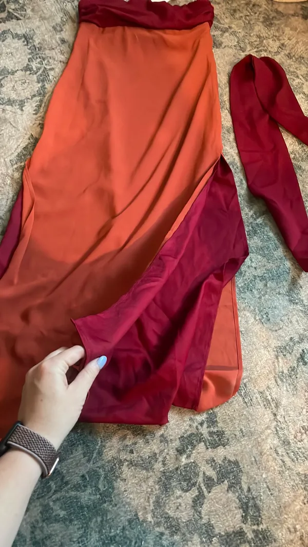 Maxi dress  orange and maroon - Image 2
