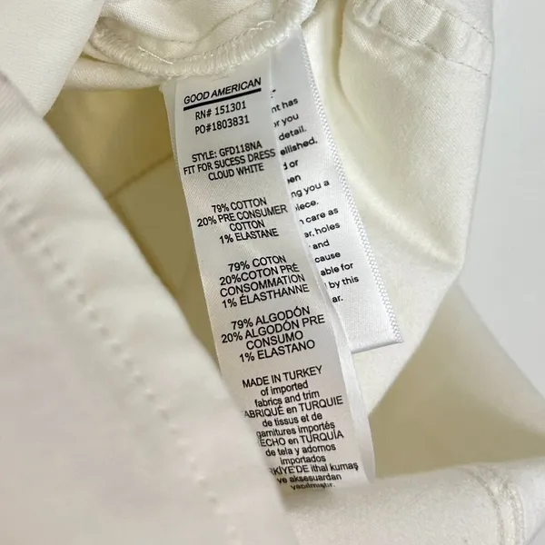 GOOD AMERICAN Fit for Success Utility Dress in Wash Cloud White Size X-Small - Image 7
