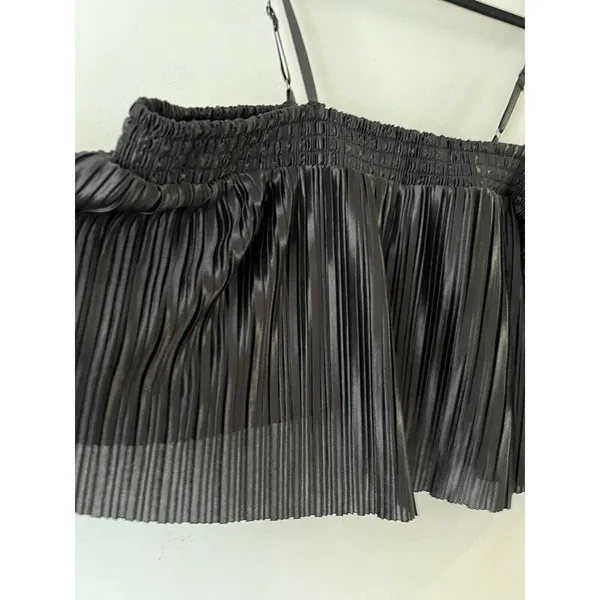 NWT BP Nordstroms Black Plissé Sleeveless Pleated Crop Top Women’s Sz XL - Image 6