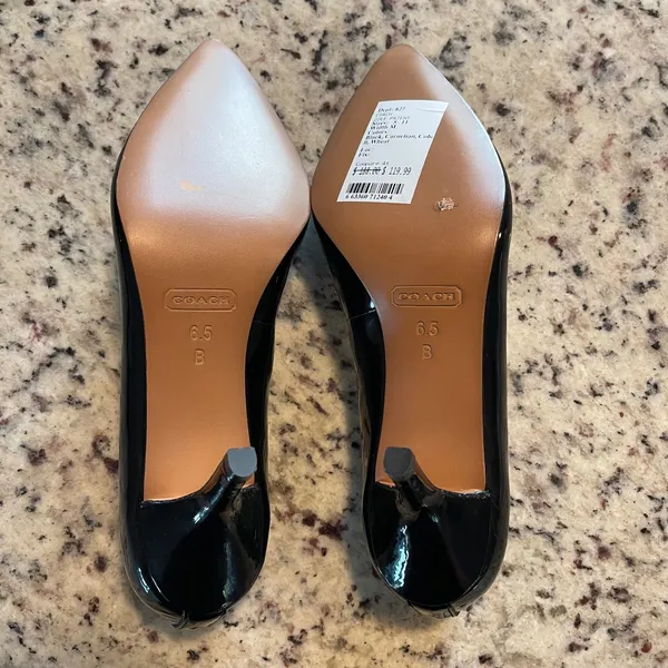 Coach Zoee Pump Women 6.5B Black Patent Leather Officecore Pointed Stiletto Heel - Image 7