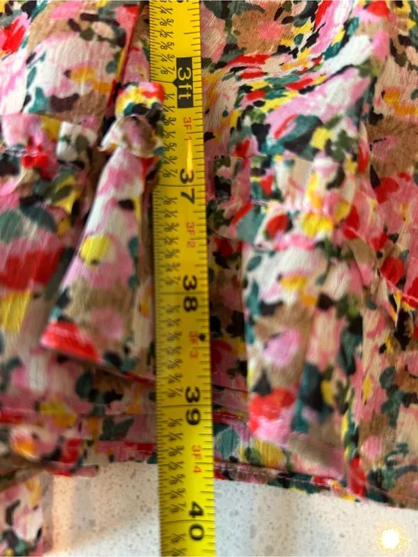 Boden Ruffle Crinkle Maxi Skirt in a beautiful pink floral print size 12 $159 - Image 8