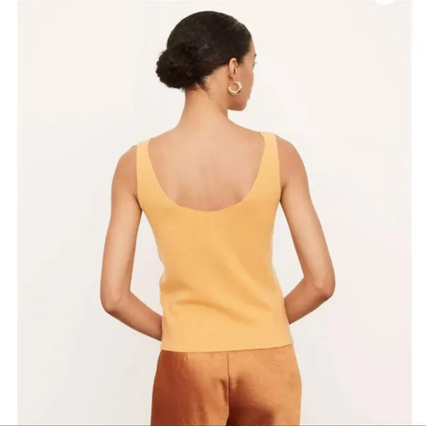 Vince Cashmere Scoop Neck Camisole‎ in Light Tangelo - Image 6