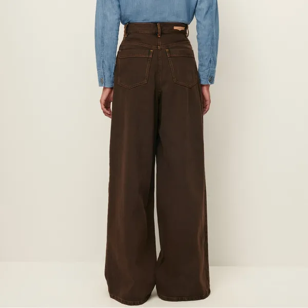 $275 New Sessun Dalt Brown Wide leg High Rise Jean - US 24 (34) - Image 5