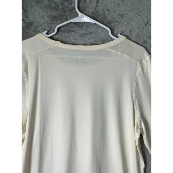 Varley Large Ivory Cream Long Sleeve Performance Top High Low Hem Athleisure - Image 4