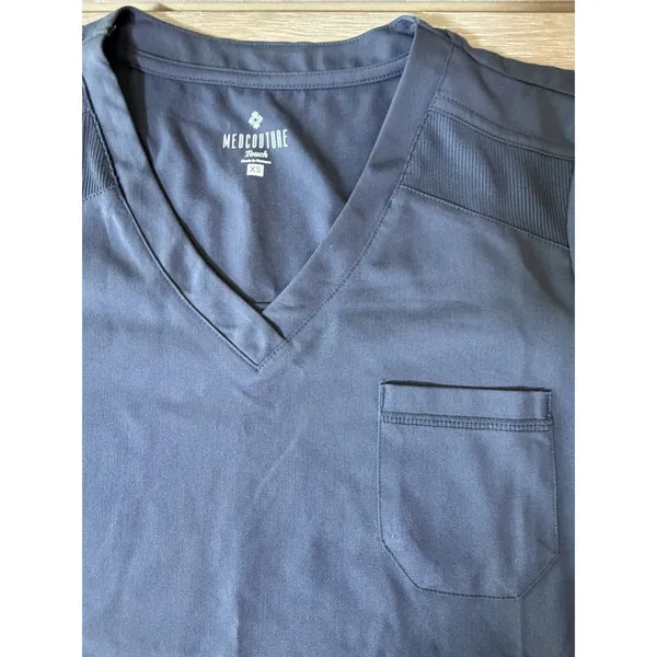 Med Couture Touch Pewter Gray‎ XS Women’s Scrub Top MC7448 V-Neck 1 Pocket - Image 4