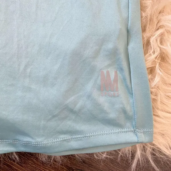 NWT Nicole Miller Workout Gym Teal Blue Tank Top Open Back Cutout Size L - Image 3