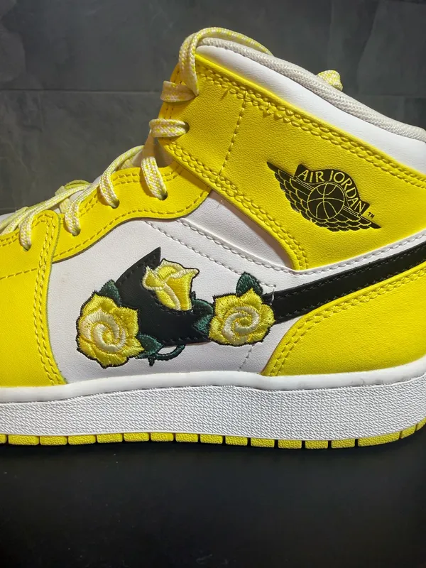 Yellow Floral Nikes - Image 5