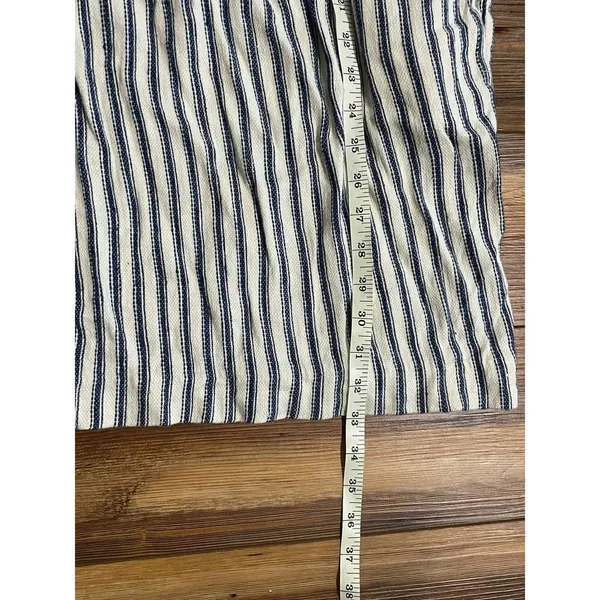 Madewell linen blend blue /‎ off white striped dress sz S - Image 10