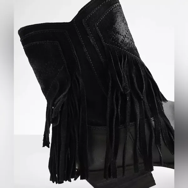 🆕 Free People | Lawless Fringe Western Boot | Black | Size: 8.5 - Image 5