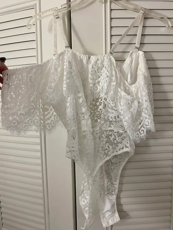 White Lace Bodysuit - Image 2