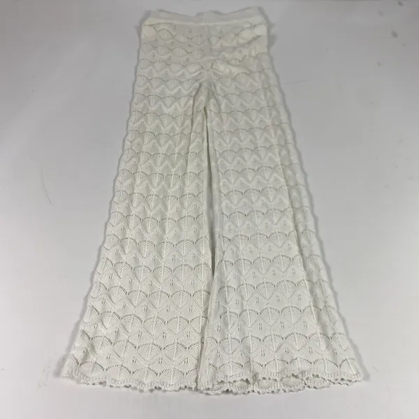 Marine Layer Pants Womens‎ XS White Crochet Knit Wide Leg Pull On Summer Lounge - Image 2
