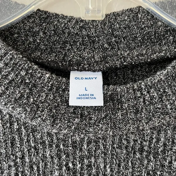 Old Navy Sz L Stretch Marled Pullover Flare Swing‎ Midi Dress Long Flare Sleeve - Image 3
