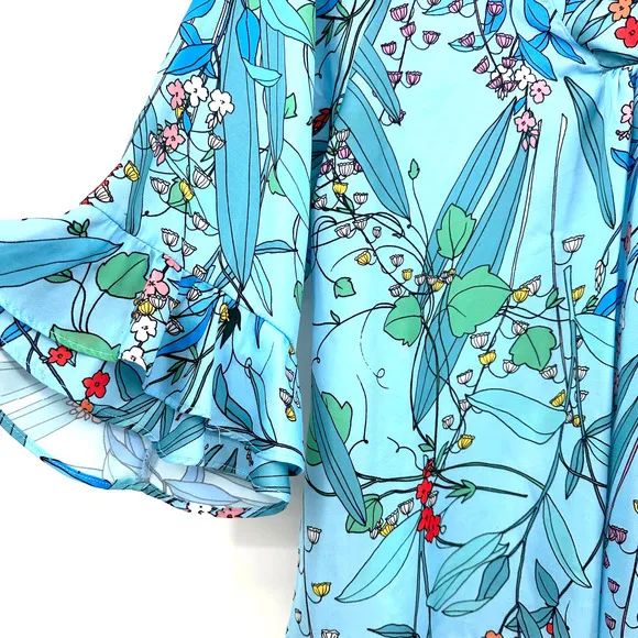 Nanette Nanette Lepore size small blouse pullover light blue‎ floral - Image 4