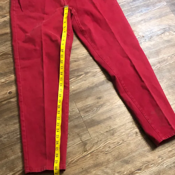 Red Vintage GITANO High waisted straight leg jeans (Vintage size 10/ US Size 6/ Waist 28”) - Image 6