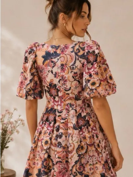 House of Harlow 1960 Pink & Purple Floral Twist-Front Mini Dress - Image 6
