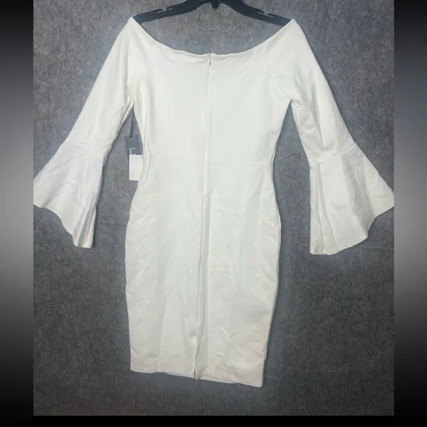 Lulus Women Large Marseille White Off-the-Shoulder Long Sleeve Bodycon Dress NWT - Image 7