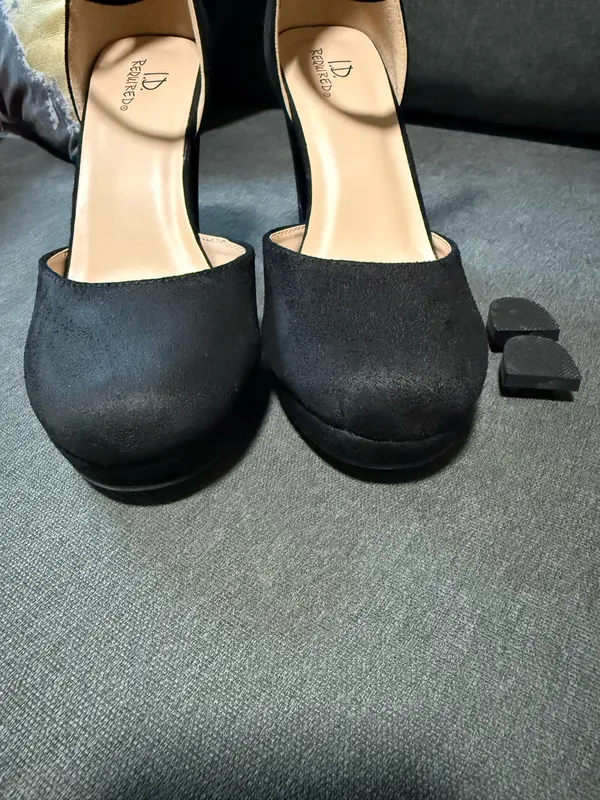 Women’s Black Satin Ankle Strap Heels with Round Toe - Image 12