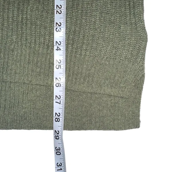 NWOT Madewell Lyle Merino Wool Blend Ribbed Henley V-Neck Green Knit Sweater XXL - Image 6