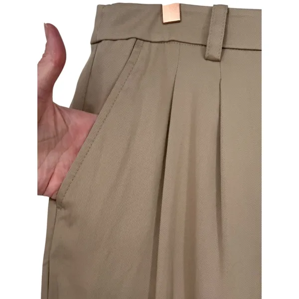 NWT Loft Womens Pleated Wide Leg High Rise Trousers Pants Khaki Size 14 Preppy - Image 7