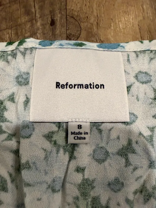 Reformation Green Floral Tie-Front V-Neck Miri Floral Daisy Tank 8 - Image 4