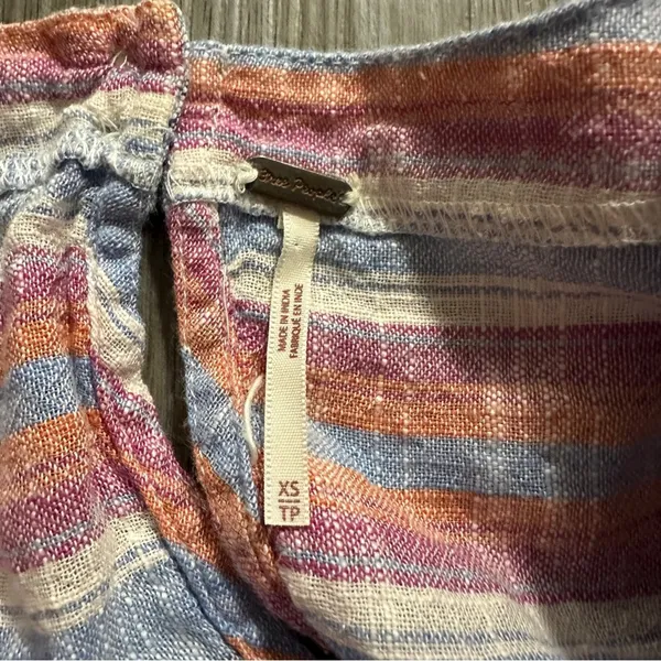 Free People Summer Nights‎ Blue Lagoon Oversized Striped Babydoll Dress Sz XS - Image 7