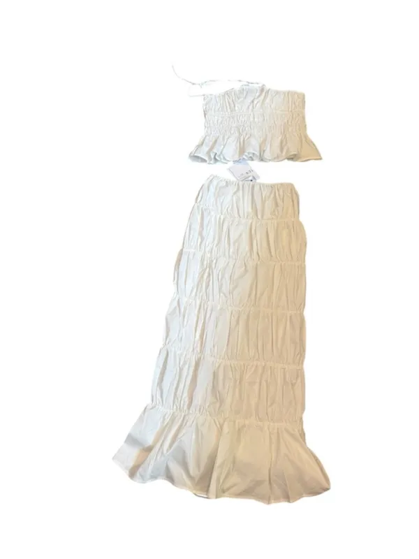 Women's LEAU White Reverie Ruffle Two Piece Skirt Set M - Image 12