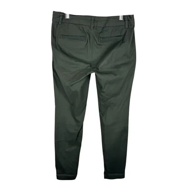 Dictionary Olive Green Mid Rise Skinny Ankle Fit Pants Pockets‎ Embroidered Sz 6 - Image 2