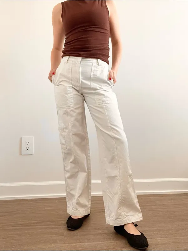 Aritzia Sunday Best High-Rise Utility Wide-Leg Pants in Off-White - Image 3