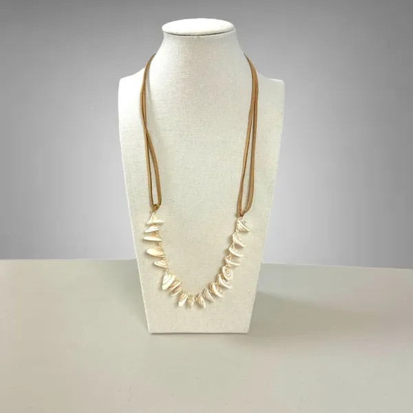 Free People Heatwaves Choker in Top Shell NWT Shells Leather Suede Bohemian - Image 7