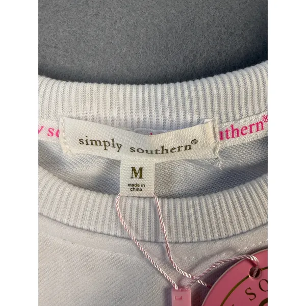 Simply Southern Womens Team Bride White Gold Glitter Sweatshirt M New - Image 2