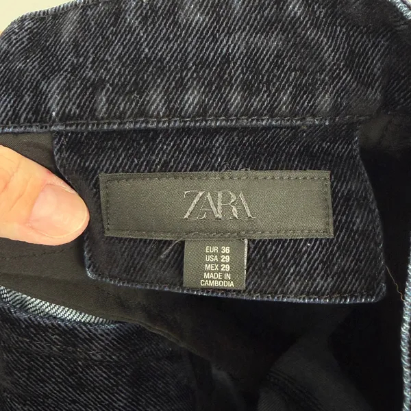 Zara‎ Brushed Dark Wash High Rise Wide Leg Denim Jeans Blue Size 29 Trousers - Image 3
