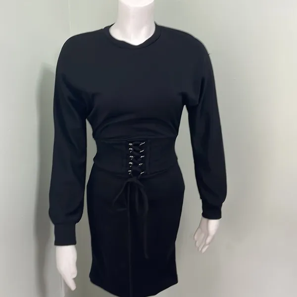 Bardot Womens Mila Black Long Sleeves Mini Corset Clubwear Dress Imperfections - Image 3