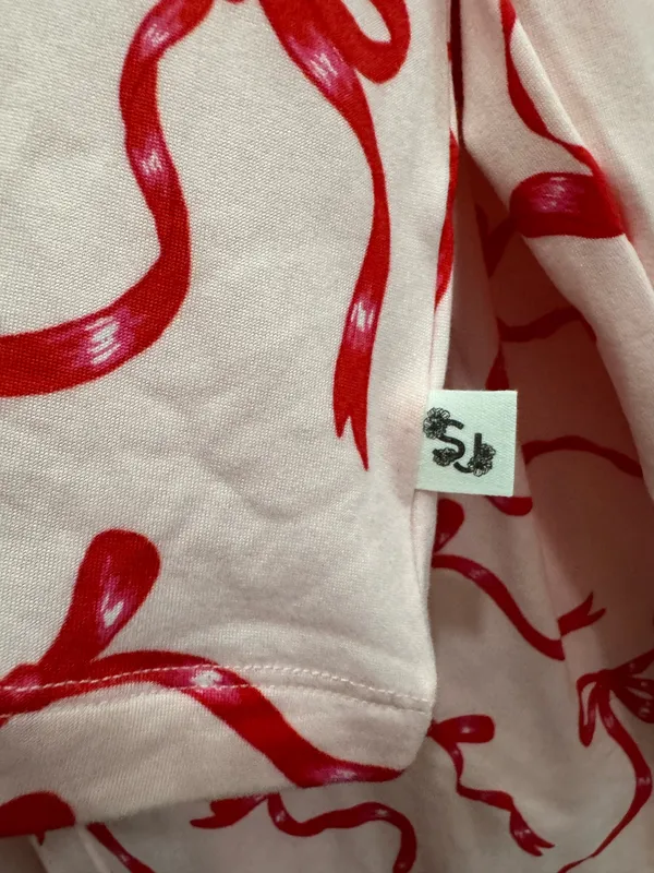 Sincerely Jules bow print cozy luxe pajama set size L - Image 7