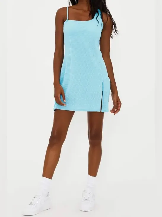 Beach Riot Women’s Harlee One Shoulder Mesh Tennis Mini Dress In Blueberry Ice - Image 13