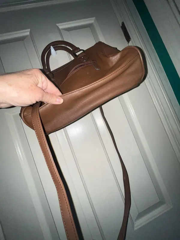 Franco Sarto Brown Faux Leather Satchel Crossbody Bag - Image 4
