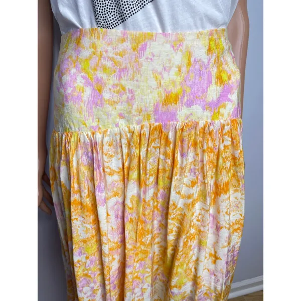 Anthropologie Maeve Printed Flounce Midi Skirt size M - Image 8